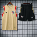 Kit Treino São Paulo 23/24 Adidas - Dourado com Preto